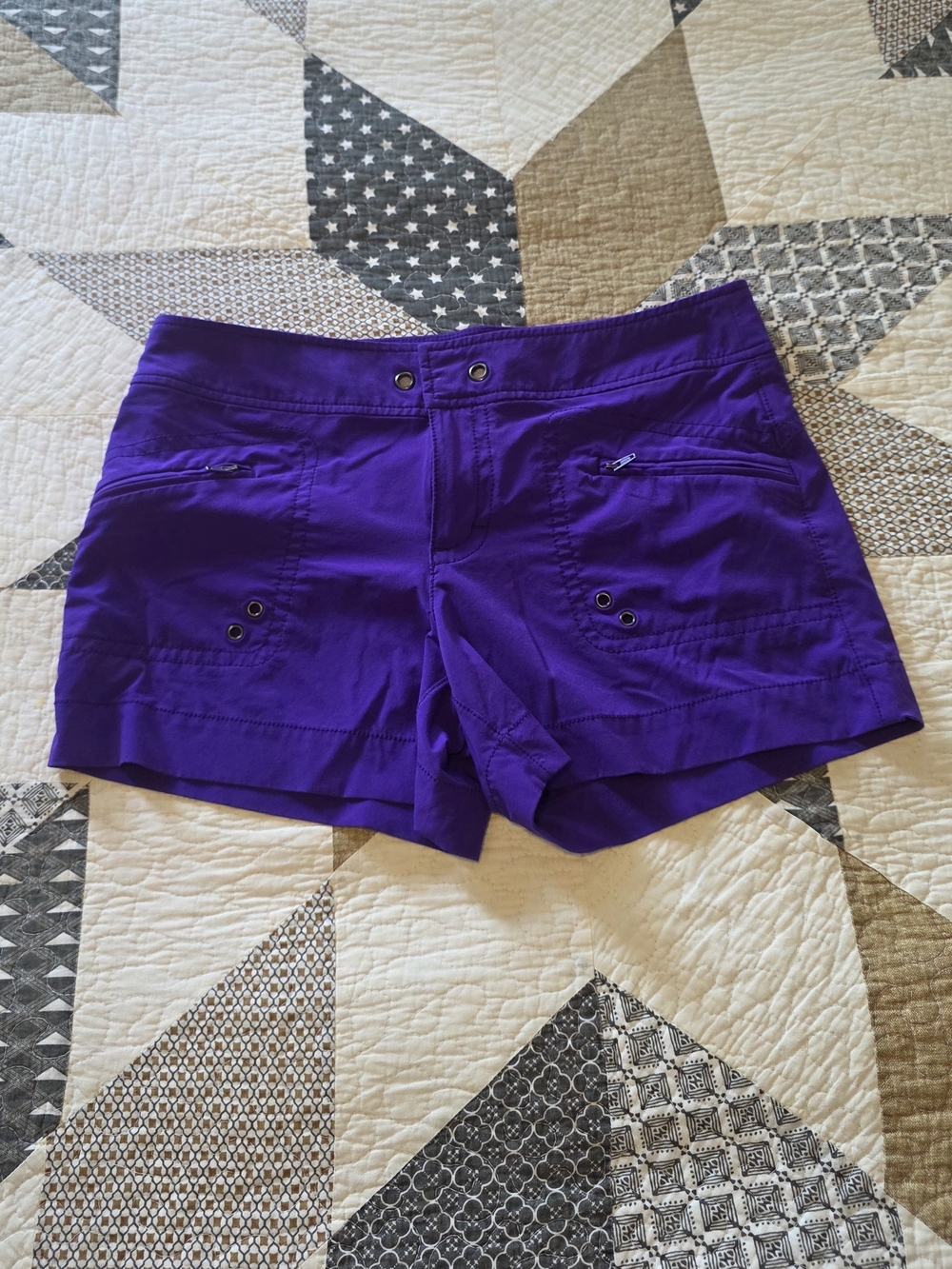 Athleta Purple Cargo Shorts with Zip Pockets